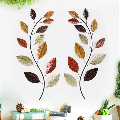 wall decoration leaves|leafy circular wall decor.